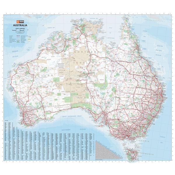 Australia Large Map Unlaminated 1000x875mm