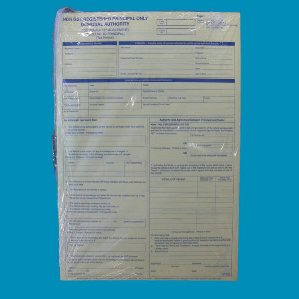 Disposal Authority Behalf Non GST Pad100