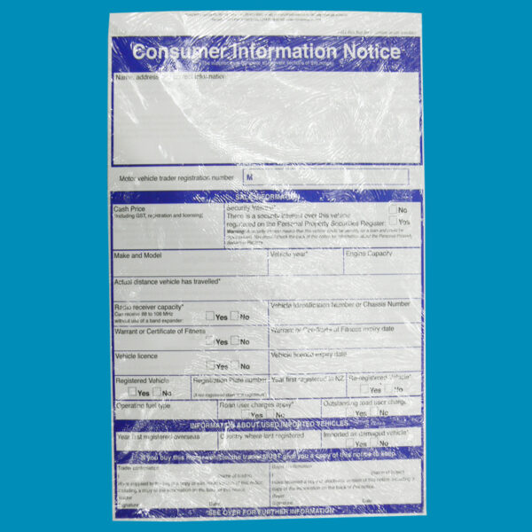 Consumer Info Notice Pack 100