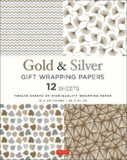 Silver and Gold Gift Wrapping Papers - 12 Sheets