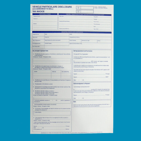 Vehicle Particulars Disclosure Pad50