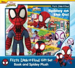 Disney Junior Marvel Spidey and His Amazing Friends: Spidey on the Go! First Look and Find Book Box and Plush Gift Set