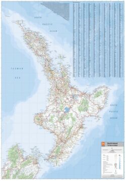 North Island New Zealand Wall Map