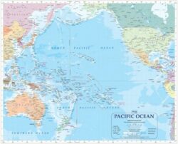 Pacific Ocean Wall Map