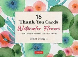 16 Thank You Cards Watercolor Flowers