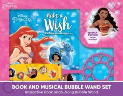 Disney Princess Bubble Make A Wish Book and Musical Wand Set