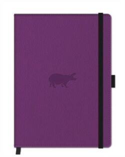 Dingbats* Wildlife A5+ Purple Hippo Notebook - Plain