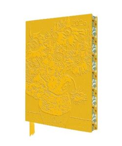 Vincent van Gogh: Sunflowers 2026 Artisan Art Vegan Leather Diary Planner - Page to View with Notes